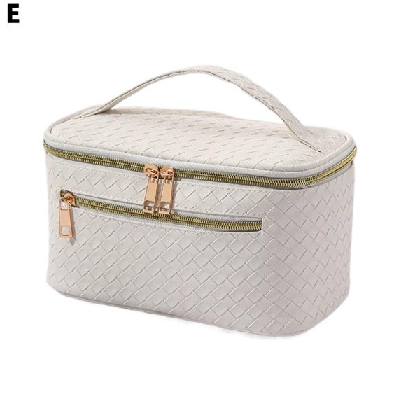 New Woven Pattern Hand-Held Cosmetic Bag With High Appearance Value, Portable Large-Capacity Storage Bag, Multi-Functional Waterproof Travel Toiletries Bag