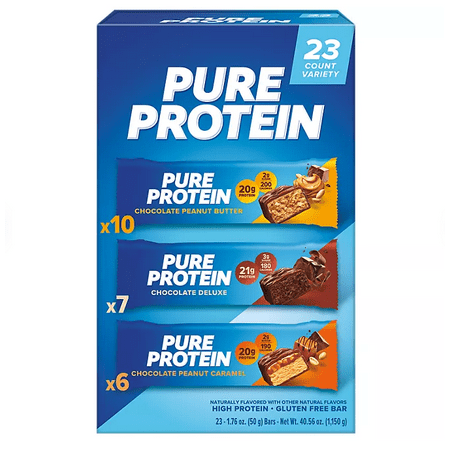 Pure Protein Bars Gluten Free, Chocolate Variety Pack 23 ct.