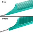thumbnail image 4 of 3 Pack - Rat Tail Comb,Steel Pin Carbon Fiber Heat Resistant Parting Combs with Stainless Steel Pintail (Turquoise), 4 of 5