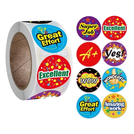 500Pcs/Roll Cartoon Cute Reward Stickers for Students Motivation Encouragement