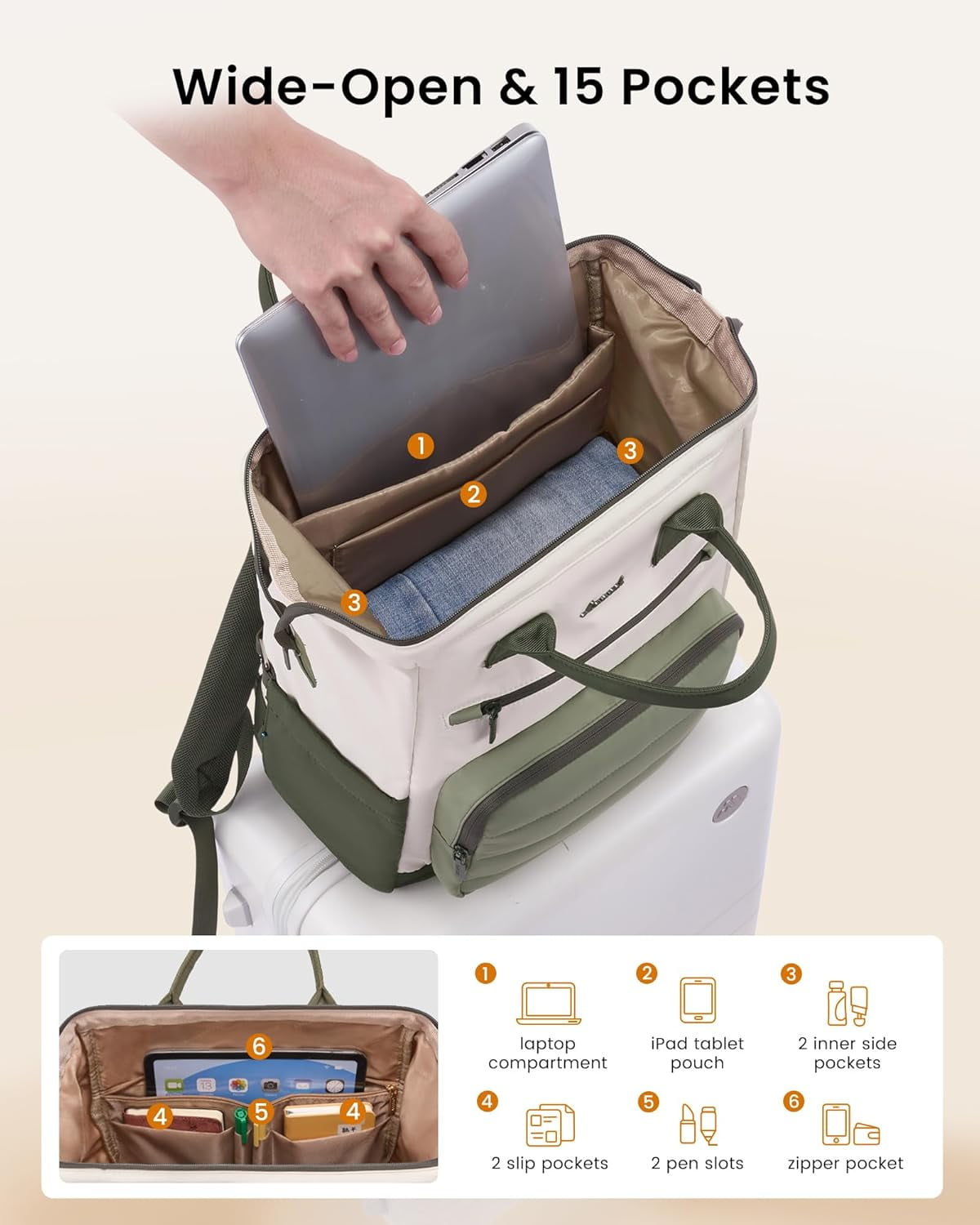LOVEVOOK Puffer Laptop Backpack for Women, 15.6 Inch Work Backpack purse for Nurse Teacher College, Personal Item Travel Bag Daypack with Water Holder
