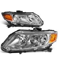 DNA Motoring For 12-15 Honda Civic JDM Chrome Amber Corner Headlight Lamps Pair Replacement