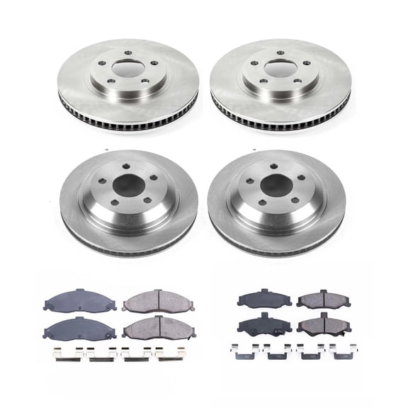 Ultimate Brakes Front and Rear Semi-Metallic Brake Pad and Rotor Kit with Hardware WM81158