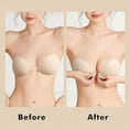 thumbnail image 6 of Honeysea 2 Pairs Adhesive Bra for Women, Strapless Sticky Invisible Push up Silicone Bra for Backless Dress with Nipple Covers, 6 of 7