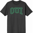thumbnail image 3 of French Oui Adult Charcoal Crew Neck Short Sleeve Tee-Medium, 3 of 4