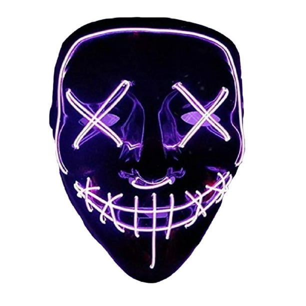 Máscara de purga LED Sinwind, máscara de purga, máscara de Halloween LED, máscara LED con 3 modos de flash para fiesta, Halloween, carnaval, decoración de disfraces (púrpura) Zhivalor OTTO-ZYS-0242