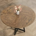 thumbnail image 2 of 47 Inch Round Dining Table for 4, Wooden Kitchen Table With Metal Legs, Modern Farmhouse Circle Dinner Table, Large Round Table for Dining Room, Kitchen, Living Room, Gray, 2 of 8