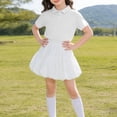 thumbnail image 3 of KAUOD Athletic Golf Outfits for Girls Short Sleeve Polo Shirt, Puff Mini Skirt, Socks Summer Tennis Soccer Clothes Set, 3 of 3