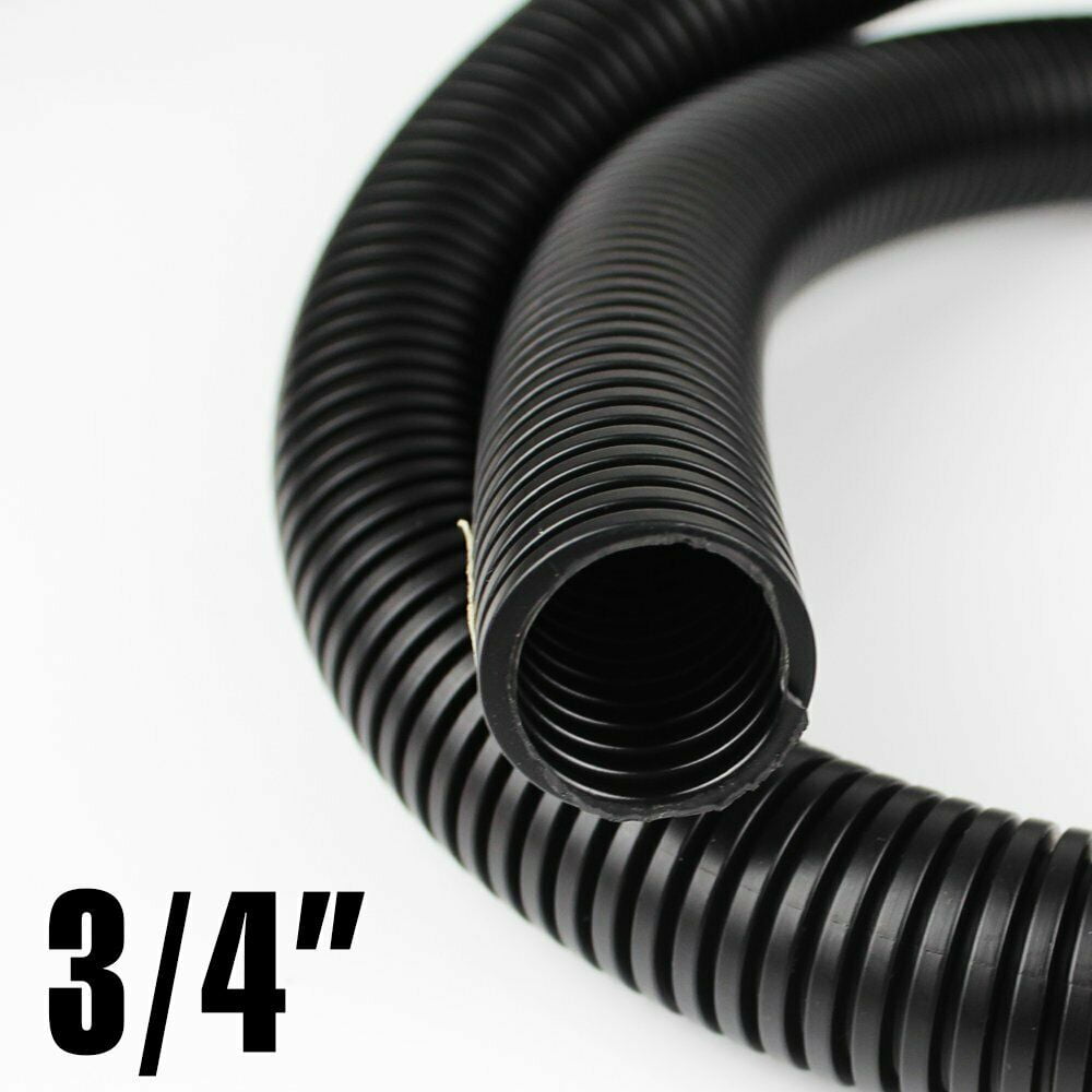 New 20' Feet 1/2" Black Split Loom Wire Flexible Tubing Wire Cover Audio Stereo 