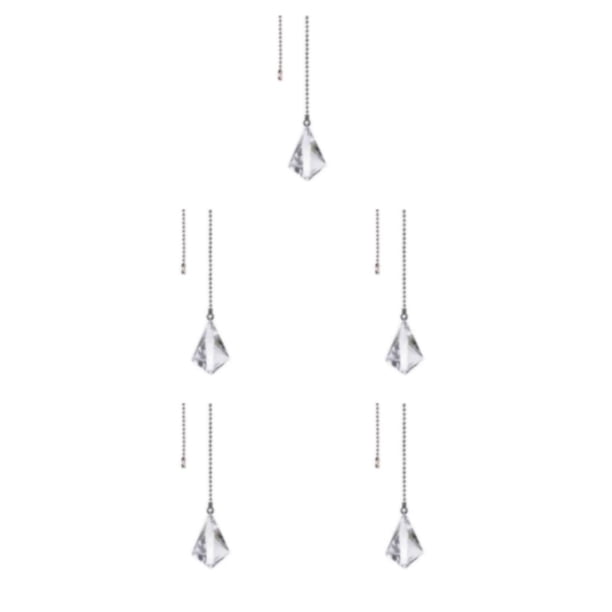 Wosthever Lámpara de cadena de tracción de cristal transparente, colgante de cadena de cristal, luz de techo, cadenas de ventilador resistentes Type2 NO2