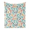 thumbnail image 1 of Anchor Soft Flannel Fleece Throw Blanket, Anchor Shape in Lines Tropics Getaway Ship Cruise Transport Repeating Tile, Cozy Plush for Indoor and Outdoor Use, 50" x 70", Beige Multicolor, by Ambesonne, 1 of 5