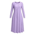 thumbnail image 7 of Lnmiateer Women Striped Long Sleeve A Line Midi Dress Loose Lightweight Breathable Summer Fall Work Beach Vacation Outfit, 7 of 7