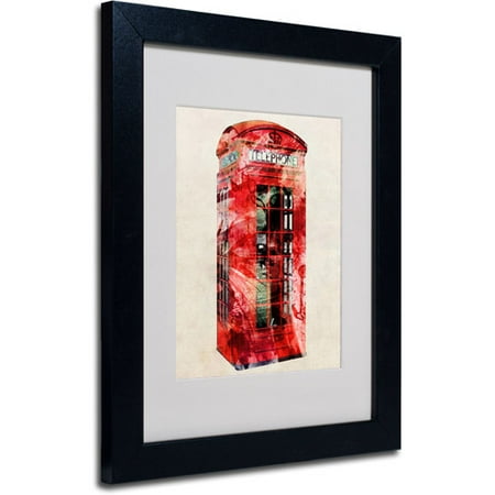 Trademark Art 'Telephone Box' Matted Framed Art by Michael Tompsett