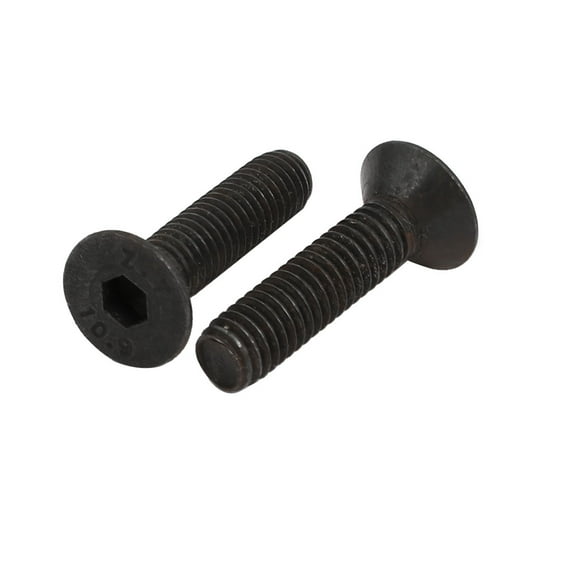 Unique Bargains 2pcs M6x25mm Flat Countersunk Head Hex Socket Left Hand Thread Bolt DIN7991
