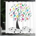 thumbnail image 3 of Ambesonne Music Shower Curtain, Tree with Notes Happiness, 69"Wx70"L, Multicolor, 3 of 4