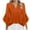 Orange, variant on Summer Fashion 3/4 Sleeve T Shirts for Women Plus Size V Neck Loose Blouse