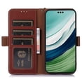 thumbnail image 2 of For Huawei Mate 60 Pro RFID Blocking Wallet Genuine Cow Leather Case Silky Feeling Phone Cover, 2 of 5