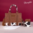 thumbnail image 5 of Wrangler Purse Medium Tote Bags for Women with Card Holder Wallet Designer Satchel Top-handle Handbags, Cow Print-Brown, 5 of 7