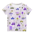 thumbnail image 6 of Virmaxy (18M-10Y) Boys Girls Cute Printed Shirt Toddler Baby Round Collar Short Sleeve Casual Tops Summer Loose Casual Trendy Pullover Shirt Sky Blue-5 18 Months, 6 of 6