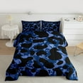 thumbnail image 2 of jejeloiu Rustic Leopard Hide Bedding Comforter Set,Jungle Animal Cheetah Twin Comforter Sets,Deepblue Black Bedding Set For Adult,Super Cozy Room Decor Reversible,2-Piece, 2 of 8