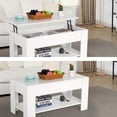 thumbnail image 4 of FDW Lift Top Coffee Table with Hidden Compartment and Storage Shelf Wooden Lift Tabletop(White), 4 of 7