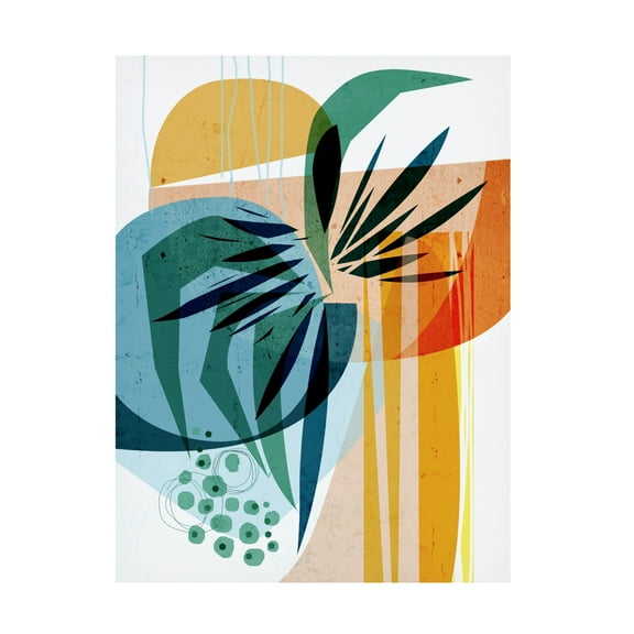 Canvas Wall Art - Ishita Banerjee 'Summer Tropics' Wall Art for Living Room, Bedroom, or Office Décor by Trademark Fine Art - 14 x 19 Inches