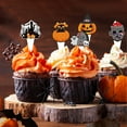 thumbnail image 3 of 12pcs Halloween Cake Decorations Scary Pumpkin Ghost Bat Cake Toppers for Halloween Ghost Party Decoration Supplies, 3 of 5