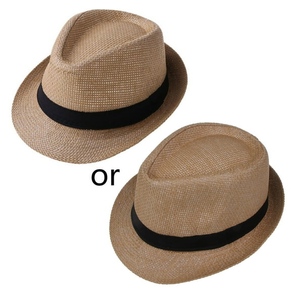 Children's Hat Straw Hat Boys and Girls Baby Cap Manual Straw Vacation Hat Parent-child for Sun Caps