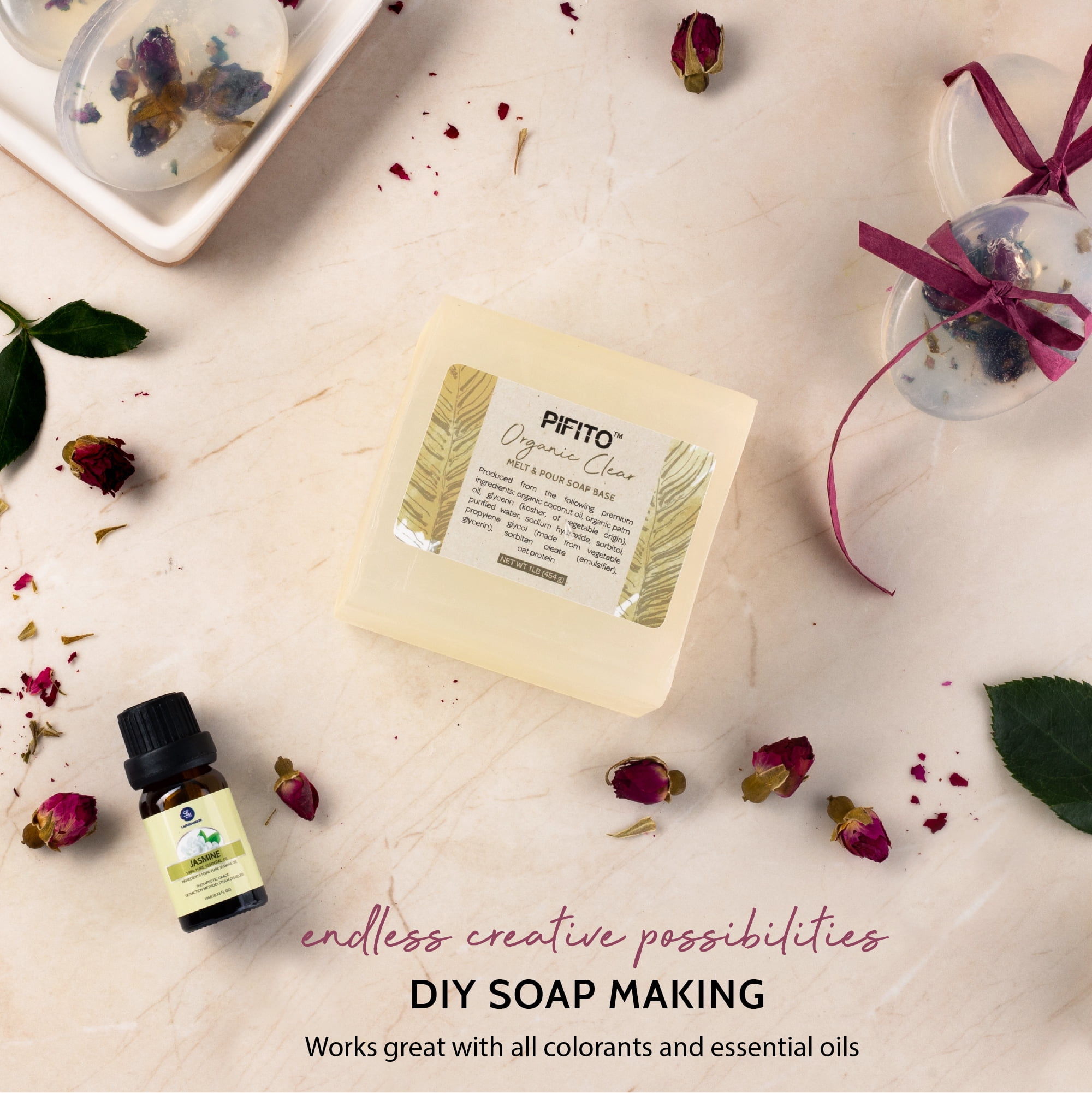  Pifito Aloe Vera Melt and Pour Soap Base (5 lb) │ Bulk Premium  100% Natural Glycerin Soap Base │ Luxurious Soap Making Supplies : Arts,  Crafts & Sewing