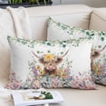thumbnail image 2 of Spring Cow Floral Pillow Covers King, Green Eucalyptus Leaves Botanical Soft Brushed Microfiber Breathable Throw Pillow Covers, Decorative Pillowcase with Zipper for Couch Sofa Bedroom 20"x36", 2 of 9