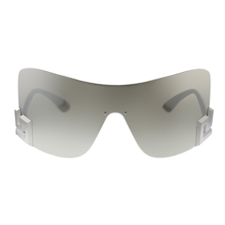 Versace VE 2240 Metal Womens Shield Sunglasses Mirror Silver 