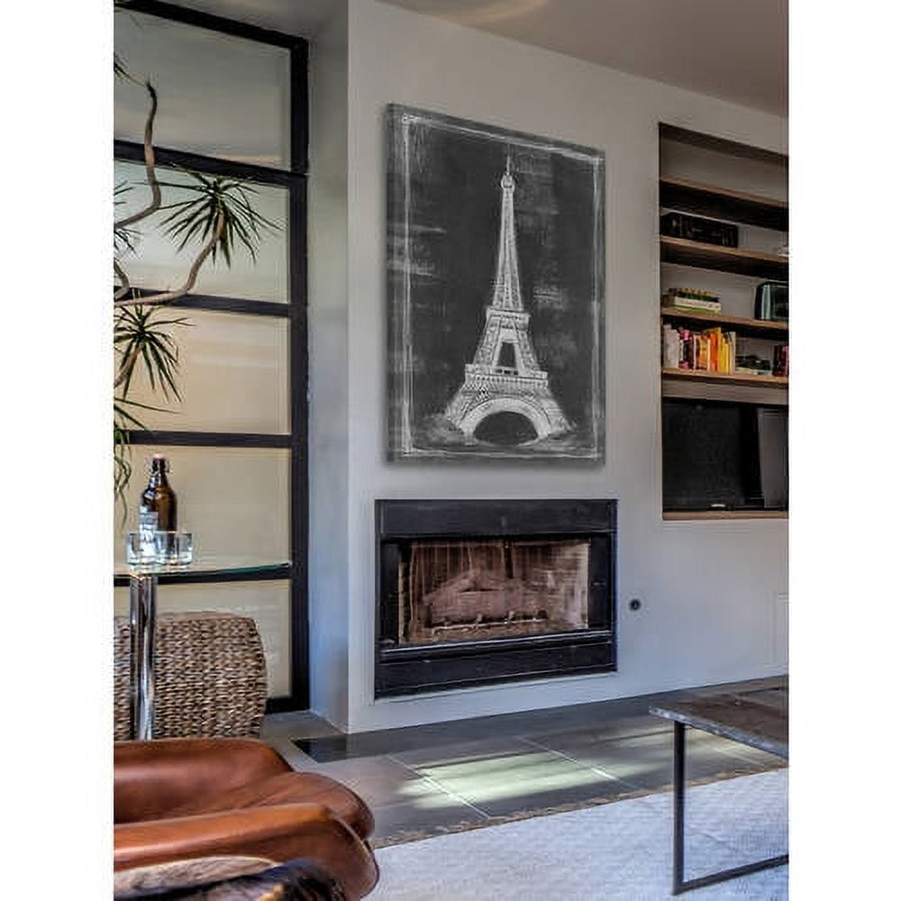 Marmont Hill "Eiffel Tower Blueprint" Painting Print on Wrapped Canvas