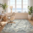 thumbnail image 3 of Design&I 8'x10' Washable Area Rug Herringbone Vintage Faded Interlocking Geometric Boho Washed Flowing Dynamic for Dining Room, Large Office, Lounge, Snag-Free, 3 of 7