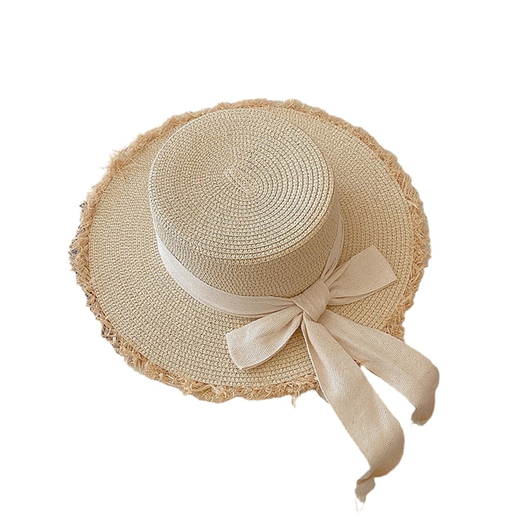 Sun Straw Hats for Women Wide Brim Beach Hats BowKnot Summer  display picture 2
