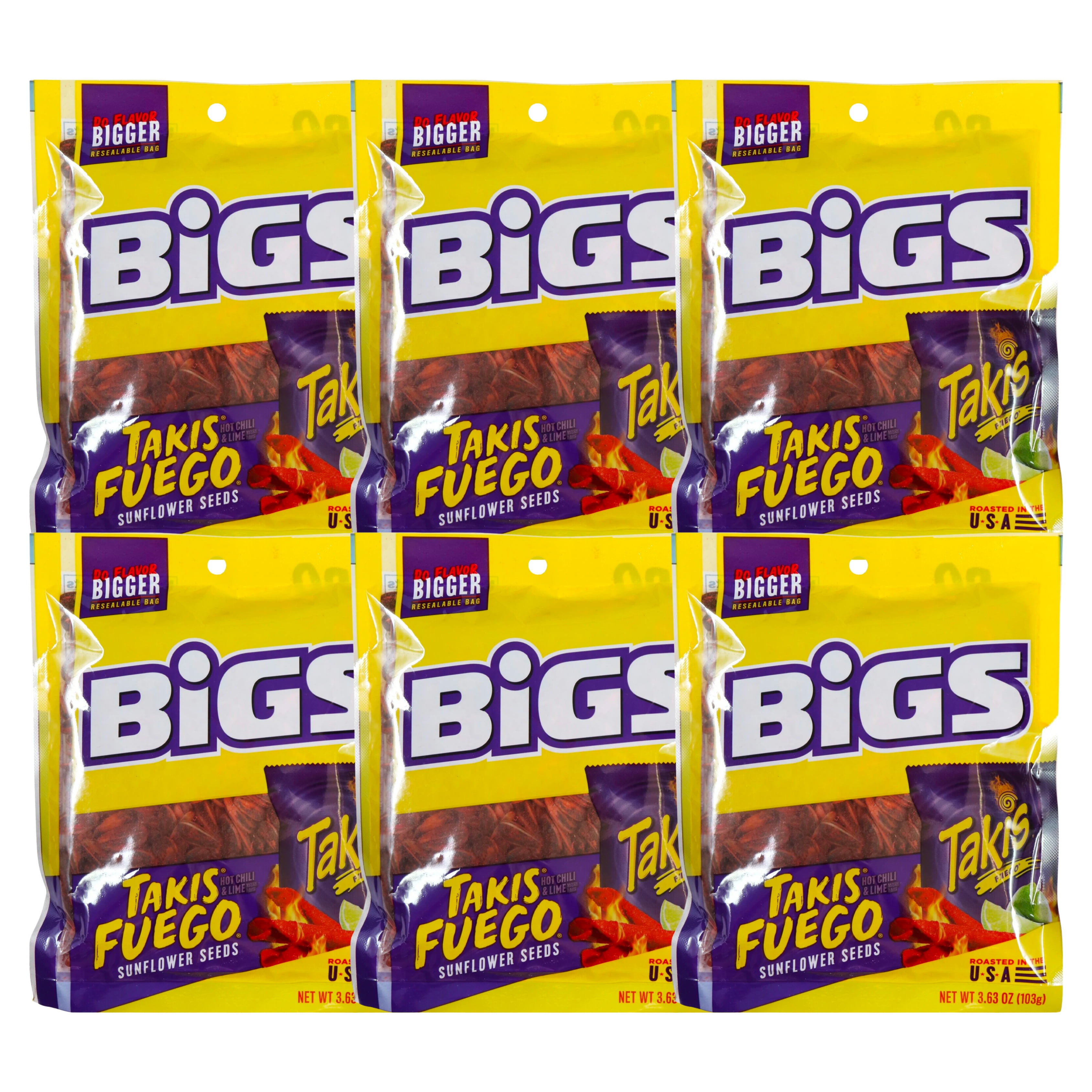 Bigs Takis Fuego Flavored Sunflower Seeds (3.6 oz. Pack of 6)