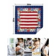thumbnail image 4 of 4th of July Cloth Napkins Set of 4 Reusable Dinner Napkins, Independence Day Red Blue Poppy Flower Stripe Cocktail Napkin Washable Table Napkins for Wedding/Holiday Party/Baby Shower 20"x20", 4 of 7