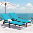 thumbnail image 4 of Tumbona en Ratán Regulable Costway para Patio Silla Reclinable de Exterior con Cojín Turquesa 193 x 61 x 36-96 cm, 4 of 7
