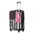 thumbnail image 1 of Qekee Ribbon Breast Cancer Awareness Print Elastic Luggage Cover, Double-sided Print, Invisible Zipper, for Travel, Business, Daily(not included suitcase )-Large, 1 of 7