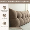 thumbnail image 4 of ANMINY Headboard Pillow, Teddy Velvet Fabric, Bed Rest Reading Pillow, Removable & Washable Cover, Daybed Wedge Pillow for Queen Beds, 4 of 9