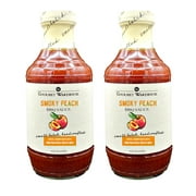 Gourmet Warehouse Smoky Peach BBQ Sauce, 16 Fl ozs, 2 Pack - No MSG, No HFCS