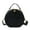 Black, variant on Women's Retro Flower Print Round Bag - Quilted Crossbody Satchel, Versatile Purses for Daily/Outings