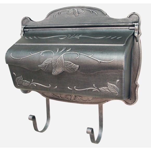 Special Lite Floral Horizontal Wall Mount Mailbox - Swedish Silver Aluminum Mailbox for Wall Mount - SHF-1001-SW