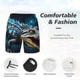 thumbnail image 3 of Balery Starry Sky Colorful Crocodile Bañador para hombre, shorts de playa de secado rápido con entrepierna y forro de compresión-Medium, 3 of 6
