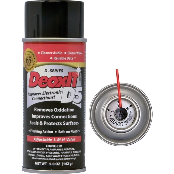 DeoxIT D5S-6 Spray, More Than A Contact Cleaner, 142g, Integrated Straw