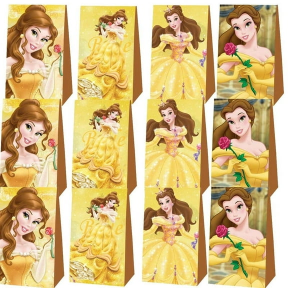 Belle Beauty and Beast Princess Goodie Bags Party Favor Candy Decorations Treat Supplies Birthday