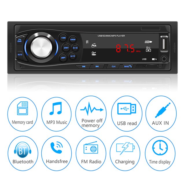 Radio De Coche SWM-1028 1 DIN Estéreo para automóvil Tarjeta TF Entrada auxiliar USB Radio FM Receptor de medios digitales
