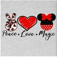 thumbnail image 2 of Peace Love Magic Shirt Adult Women Ladies Character Tshirt (Minnie-Gray, Medium), 2 of 5