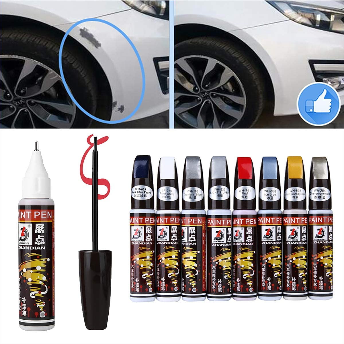 XTryfun Touch Up Paint for Cars, Quick and Easy Car Paint Scratch Repair White, Car Scratch Remover for Deep Scratches, Automotive Touch Up Paint