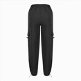 thumbnail image 5 of NOLDARES Parachute Cargo Pants Girl Elastic Waisted Quick Dry Lightweight Baggy Hiking Pants with Pockets Water Resistant(Black,8-9 Y), 5 of 7