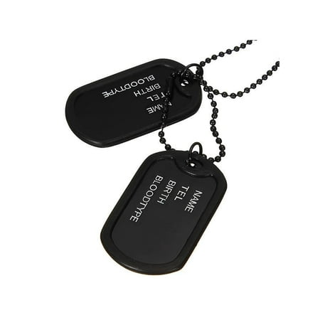 - Military Army Style Double Dog Tag Chain, Mens Pendant Necklace, USMC Navy USAF USCG Decal